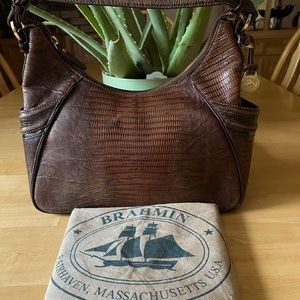 Vintage Brahmin Lizard Hobo & Dustbag